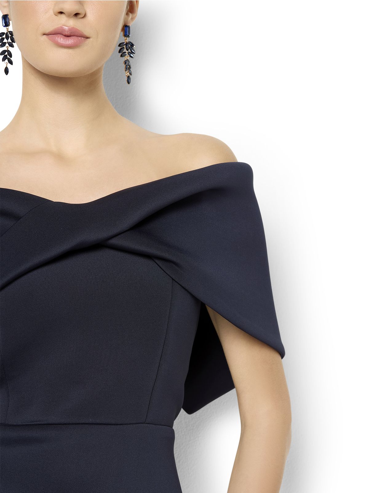 Regina Navy Off The Shoulder Dress