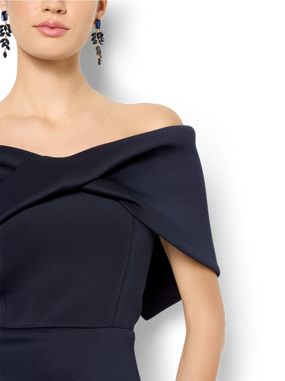 Regina Navy Off The Shoulder Dress
