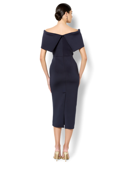 Regina Navy Off The Shoulder Dress