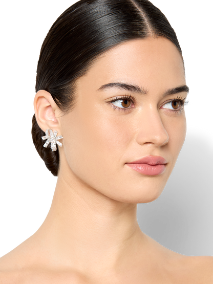 Connie Silver Crystal Earrings