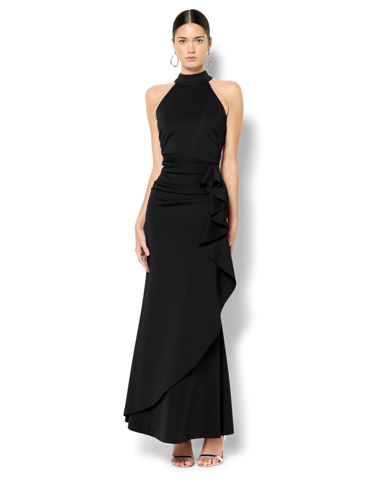 Sebastian Black Halter Gown