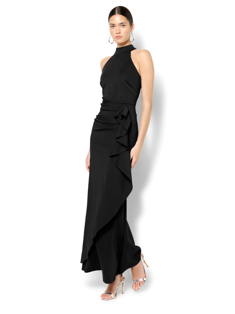 Sebastian Black Halter Gown