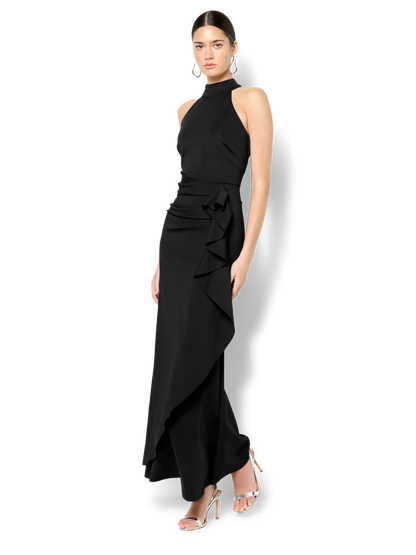 Sebastian Black Halter Gown