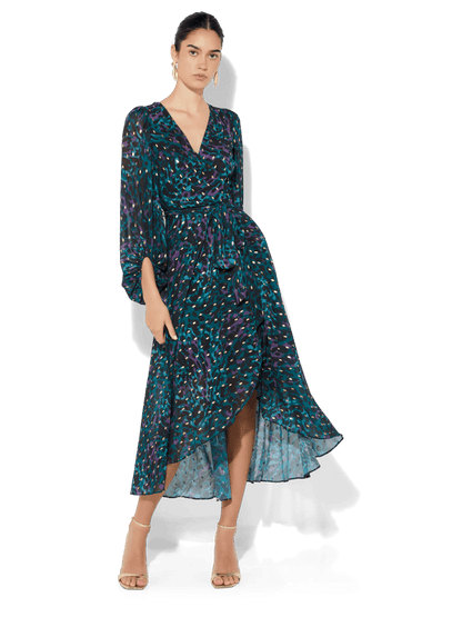 Sahara Mystic Leopard Print Wrap Dress by Montique