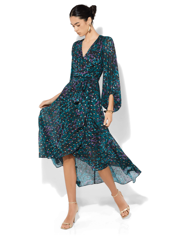 Sahara Mystic Leopard Print Wrap Dress by Montique