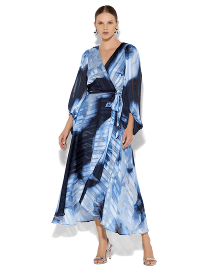 Salina Sky Blue Printed Dress