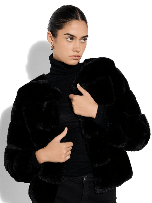 Teddi Black Fur Coat by Montique