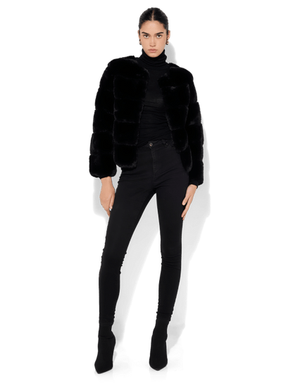 Teddi Black Fur Coat by Montique