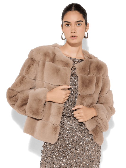 Teddi Latte Fur Coat by Montique