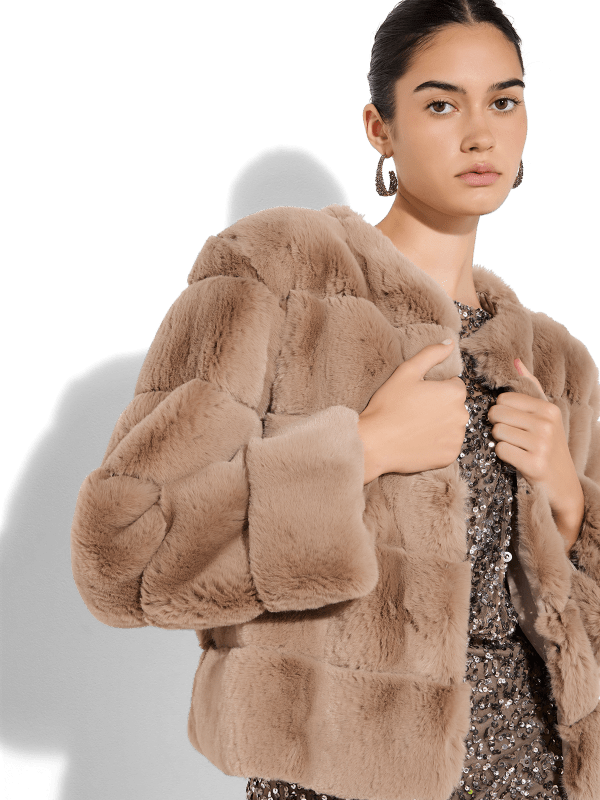 Teddi Latte Fur Coat by Montique