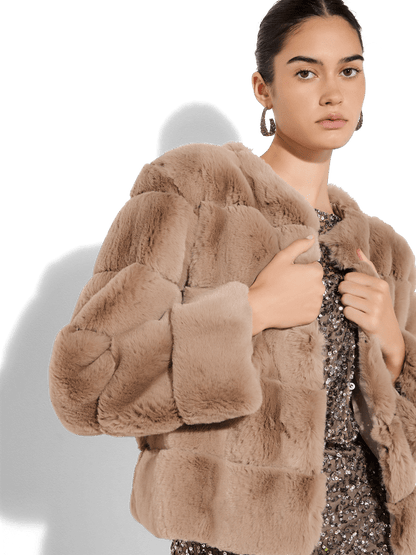 Teddi Latte Fur Coat by Montique