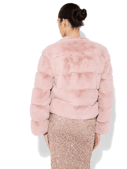 Teddi Pink Fur Coat by Montique