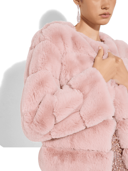 Teddi Pink Fur Coat by Montique