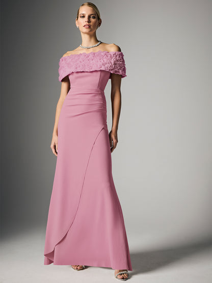 Toni Pink Off The Shoulder Gown