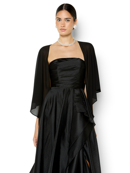 Twiggy Black Chiffon Wrap
