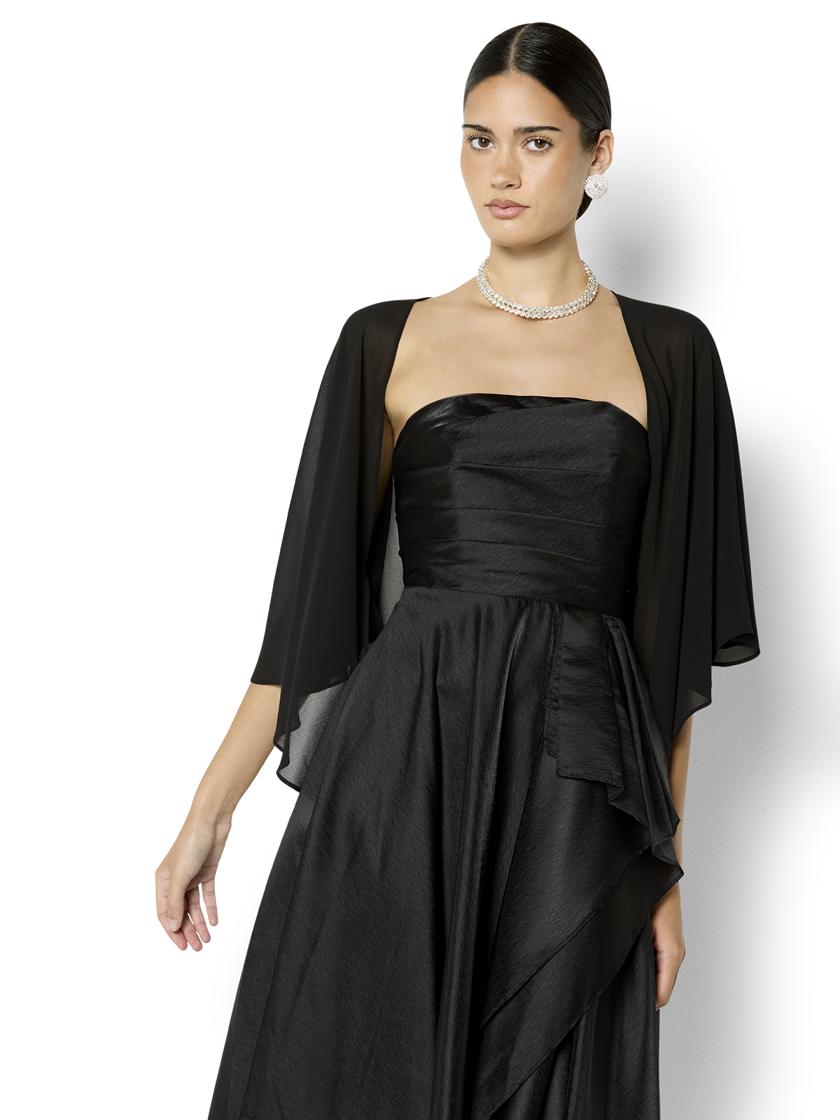 Twiggy Black Chiffon Wrap