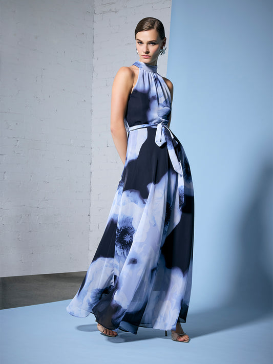 Victoria Sky Blue Printed Maxi