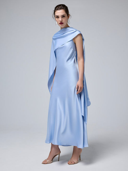 Willow Sky Blue Satin Maxi Dress