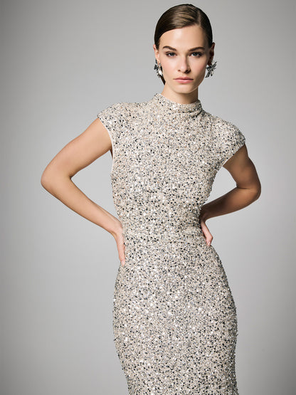 Zahra Mink Sequin Dress - Montique Clothing Zahra Mink Sequin Dress - Montique Clothing