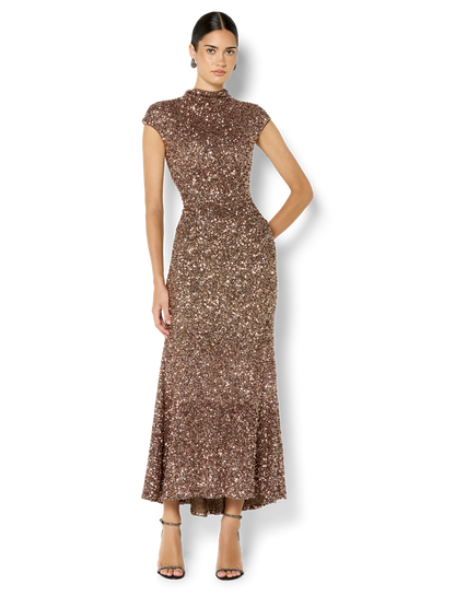 Zahra Cinnamon Sequin Dress