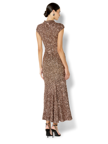 Zahra Cinnamon Sequin Dress
