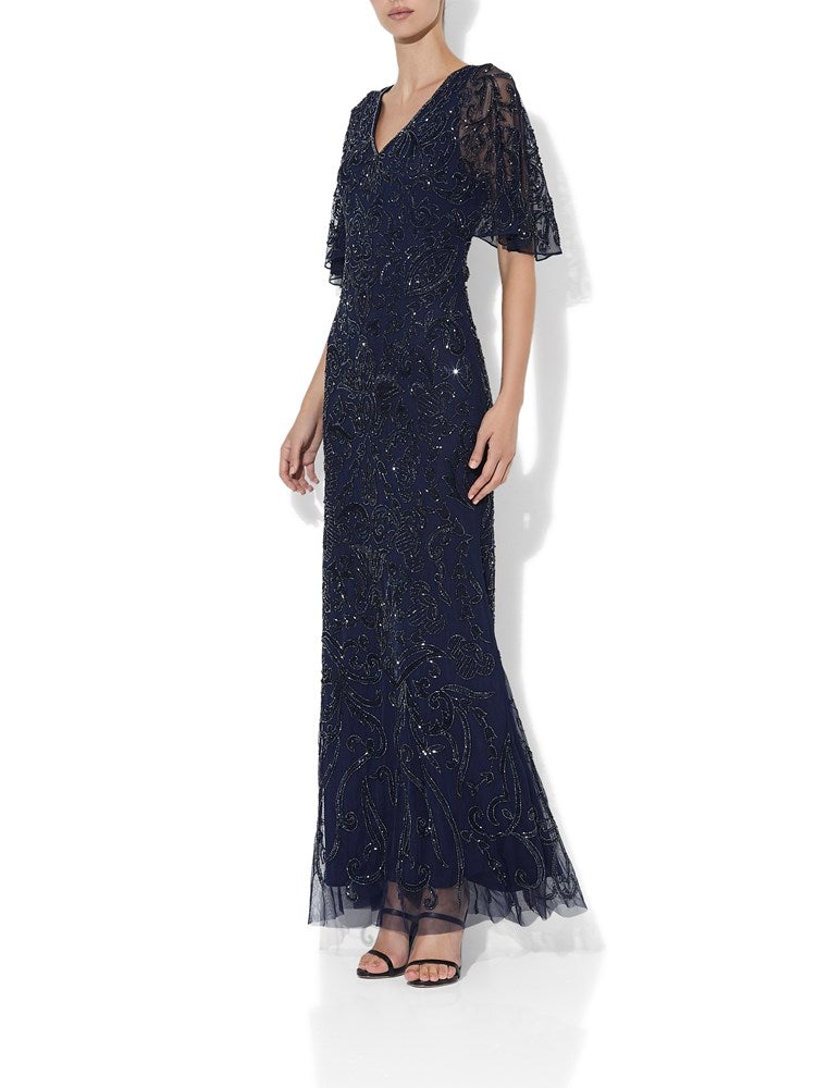 Adora Hand Beaded Gown by Montique