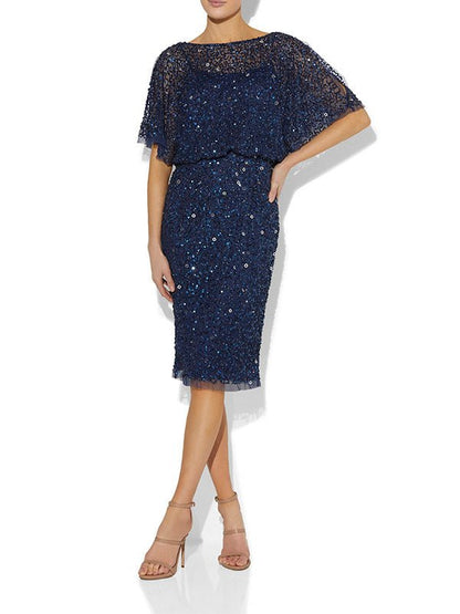 Alinda Navy Hand Beaded Dress by Montique