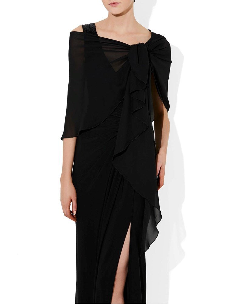 Anastasia Black Chiffon Wrap by Montique
