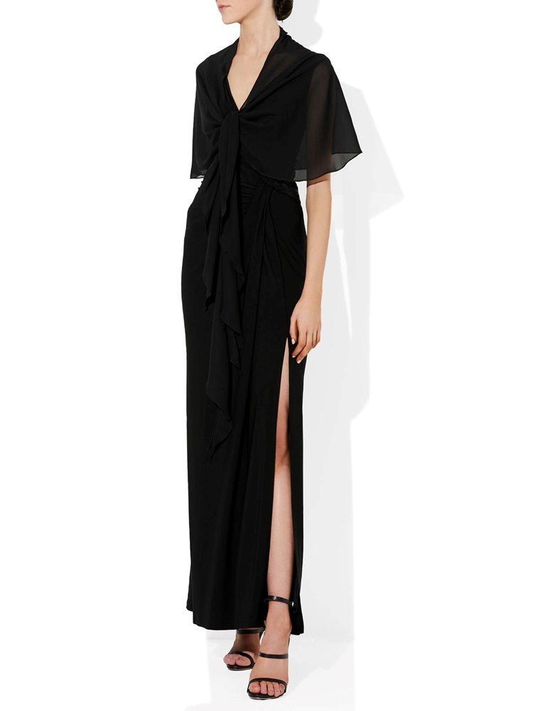 Anastasia Black Chiffon Wrap by Montique