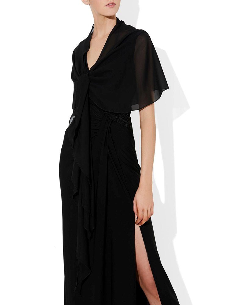 Anastasia Black Chiffon Wrap – Montique