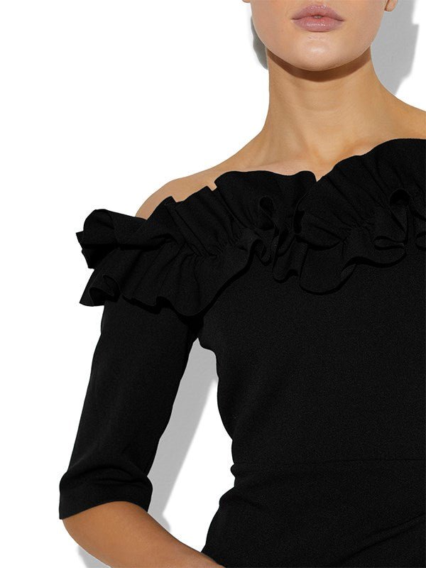 Antoinette Black Portrait Dress by Montique