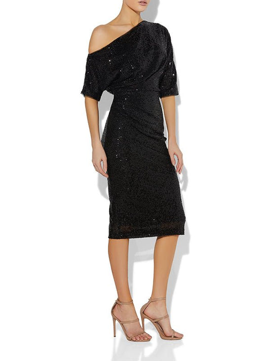 Apollo Black Sequin Dress by Montique