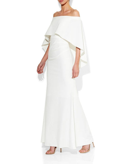 Ariella Ivory Stretch Crepe Gown by Montique