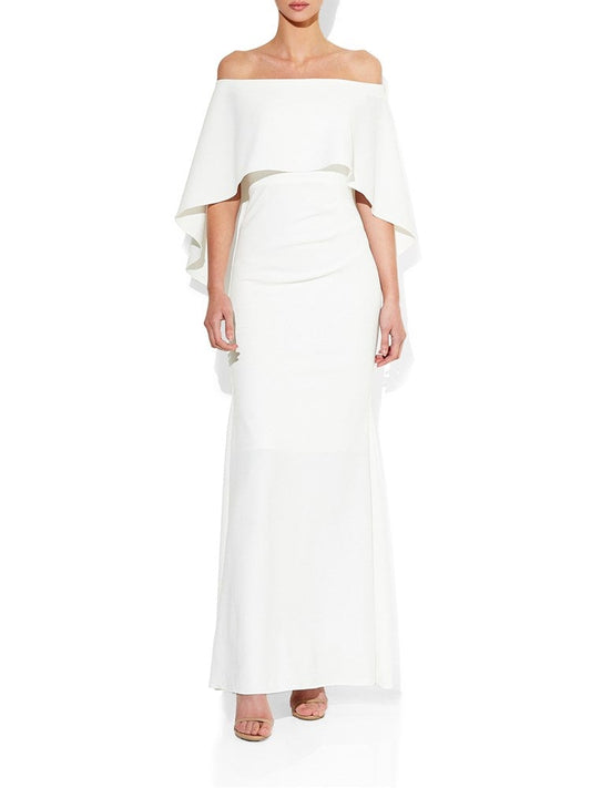 Ariella Ivory Stretch Crepe Gown by Montique