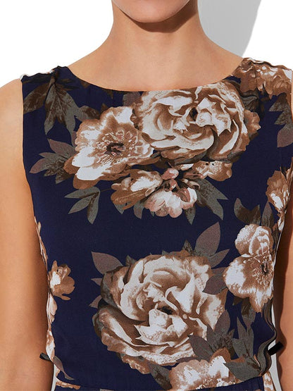 Ashley Navy Printed Dress by Montique