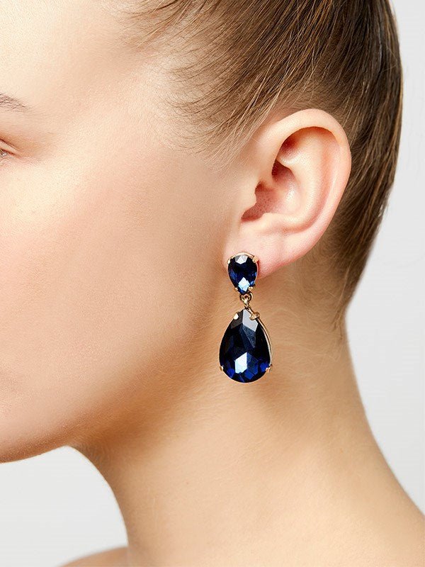 Aurin Navy Earrings by Montique