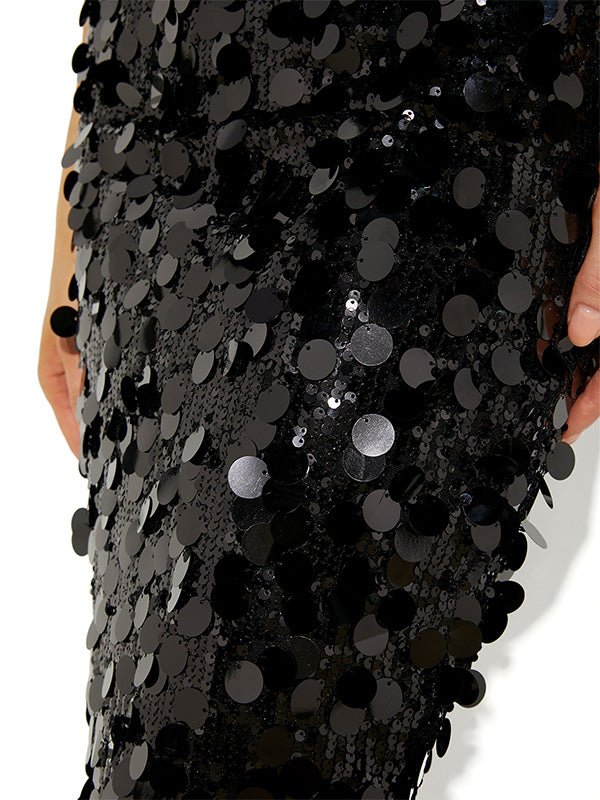 Austin Black Sequin Shift Dress by Montique
