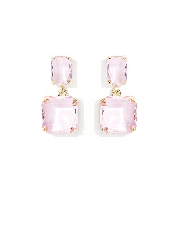 Pink stone online stud earrings