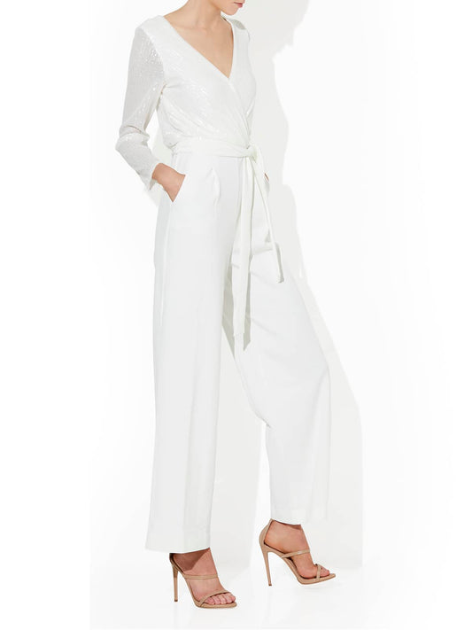 Bogart Ivory Sequin Jumpsuit by Montique