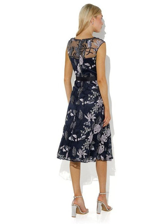 Carolina Navy/Lavender Dress by Montique
