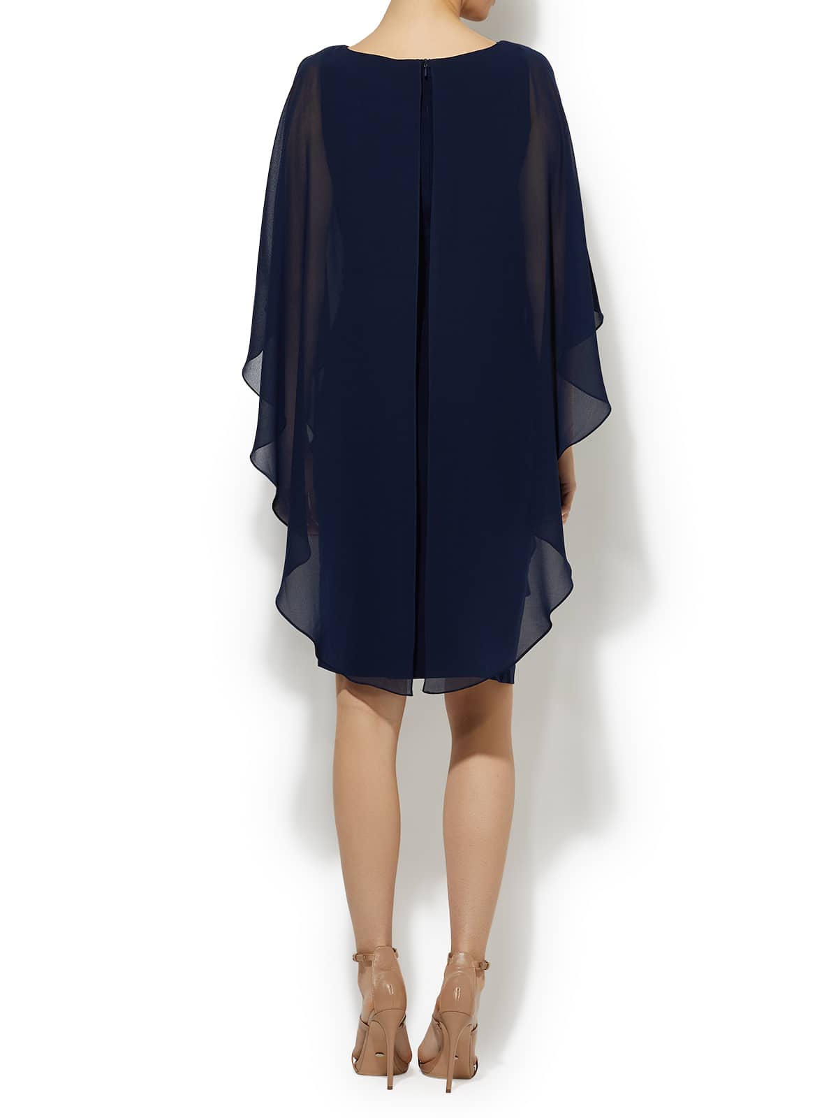 Celine Navy Sequin Chiffon Overlay Dress by Montique