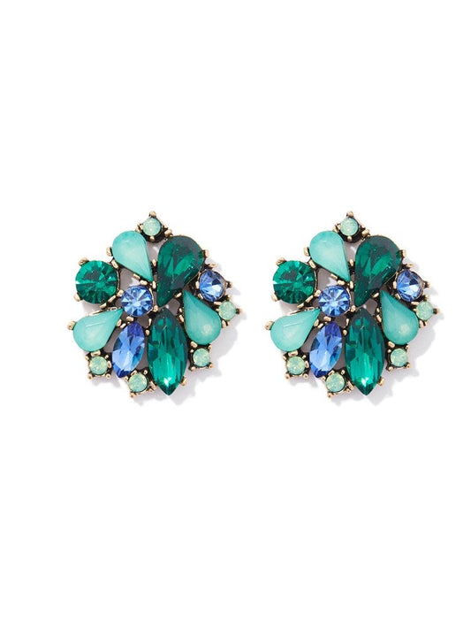 Cosette Emerald Gem Cluster Earrings by Montique