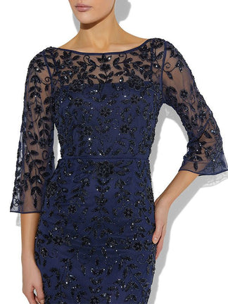 Navy Beaded 2-Piece Gown main image 1