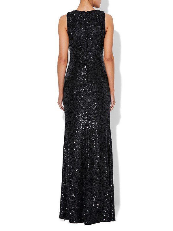 Elsa Black Sequin Gown by Montique