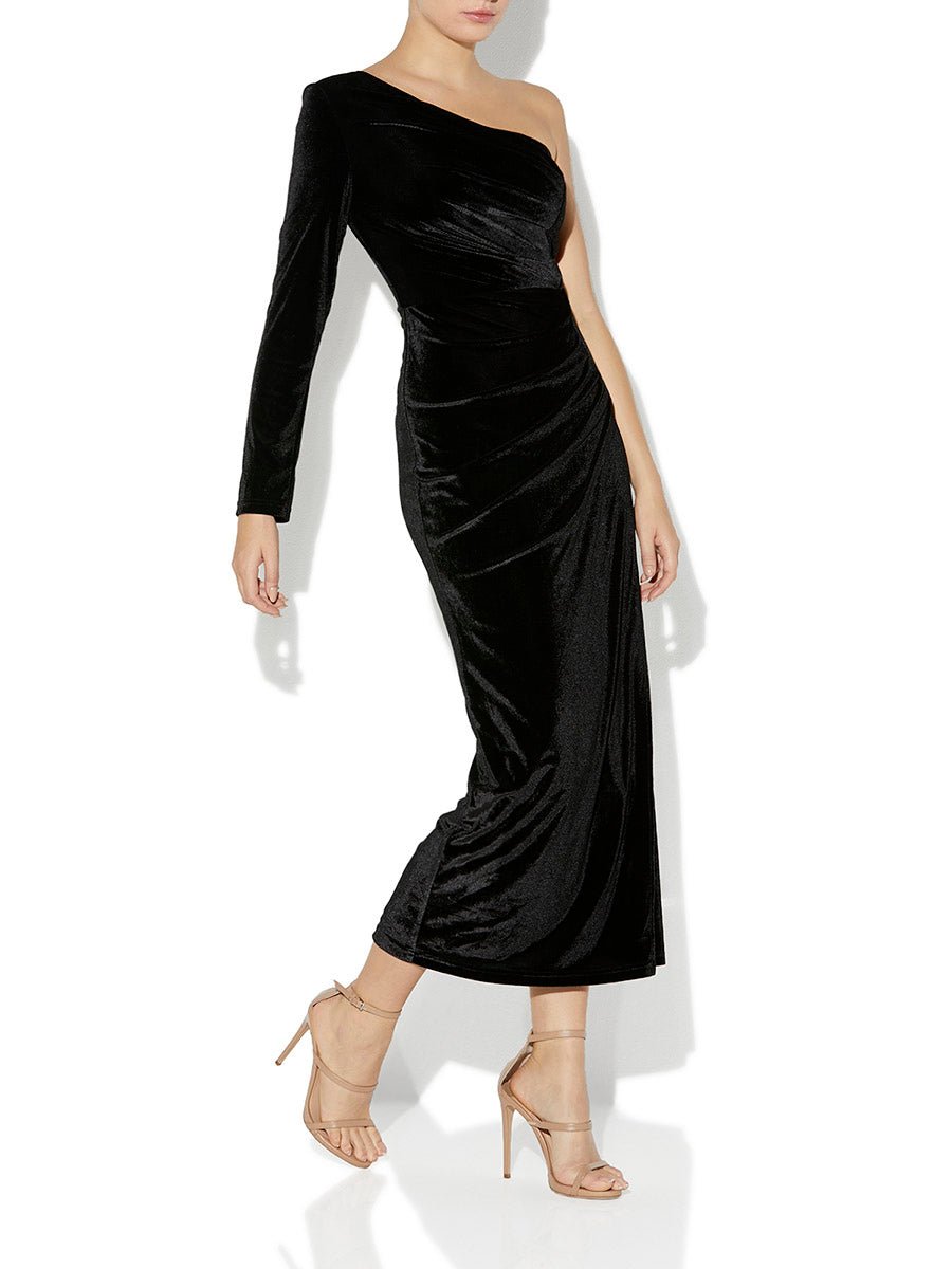 Estana Black Velour Dress by Montique
