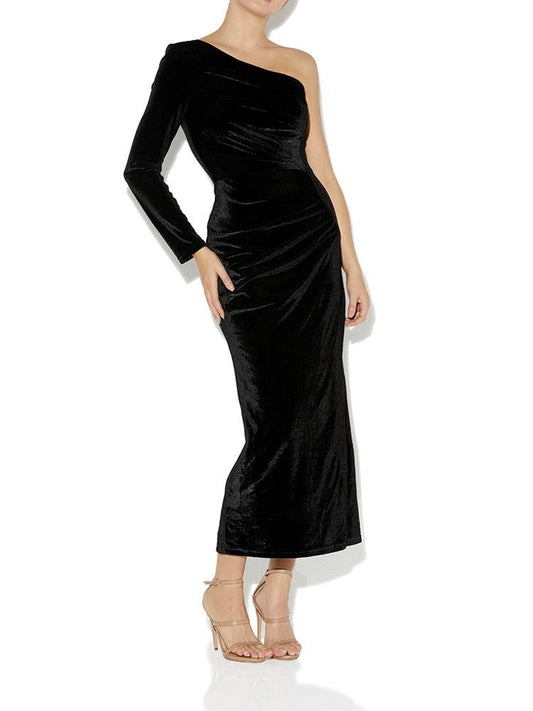 Estana Black Velour Dress by Montique