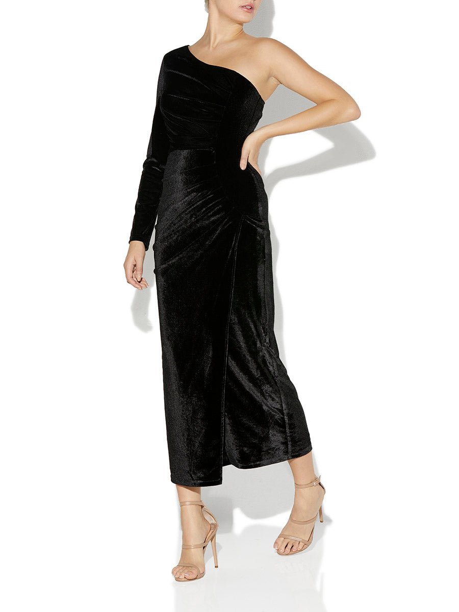 Estana Black Velour Dress by Montique