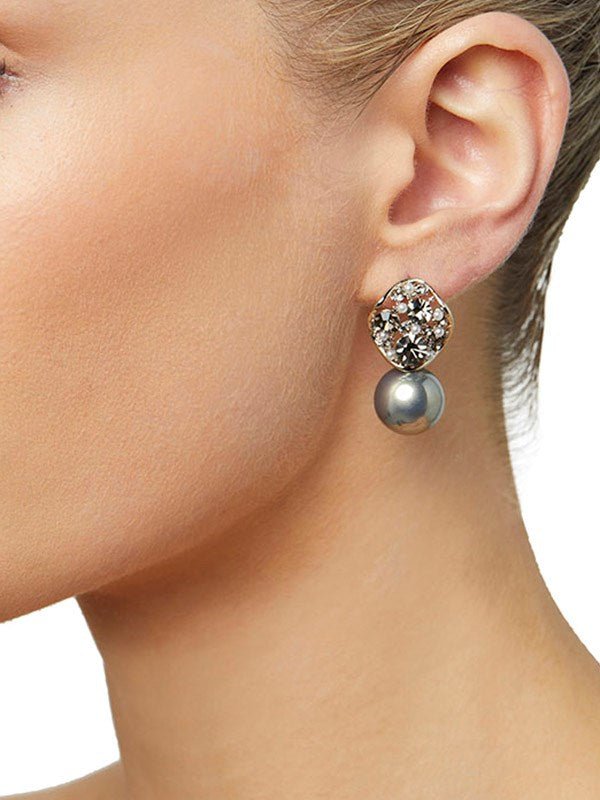 Gina Gunmetal Earrings by Montique