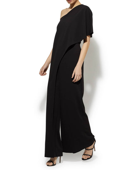 Harper Black One Shoulder Jumpsuit by Montique