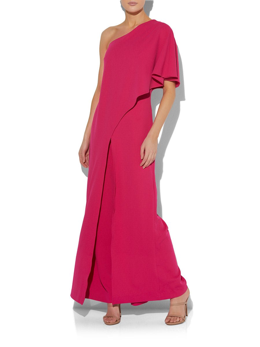 Harper Hot Pink One Shoulder Jumpsuit by Montique